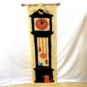 Tall 4.5 Foot Crotchet Grandfather Clock Latch and Hook Wall Hanging